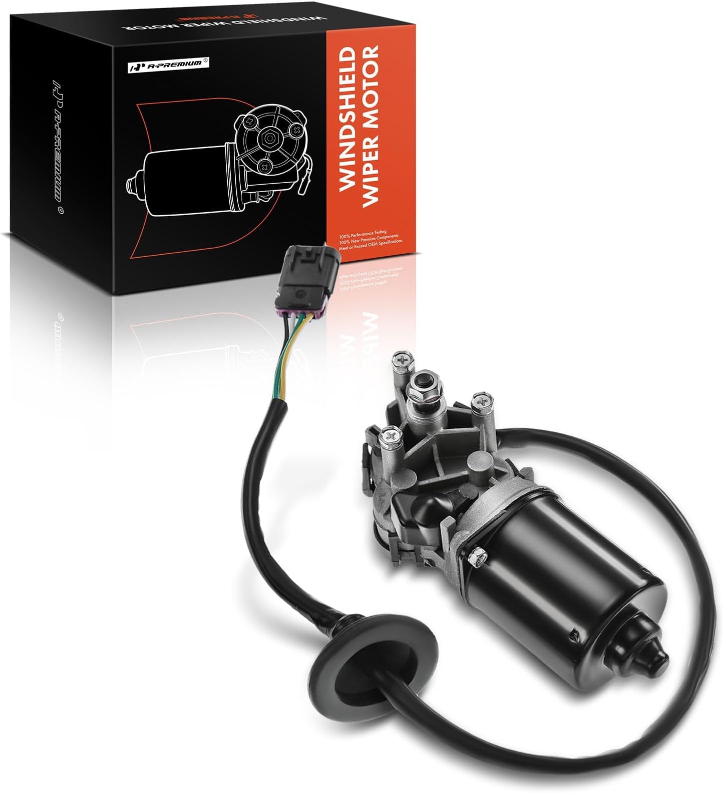 A-Premium Front Windshield Wiper Motor Compatible with Chevy Colorado 2004-2012 Pickup & GMC Canyon 2004-2012 & Isuzu i-280 2006, i-350 2006 Crew Cab Pickup, i-290 2007-2008, i-370 2007-2008, 4-Pin