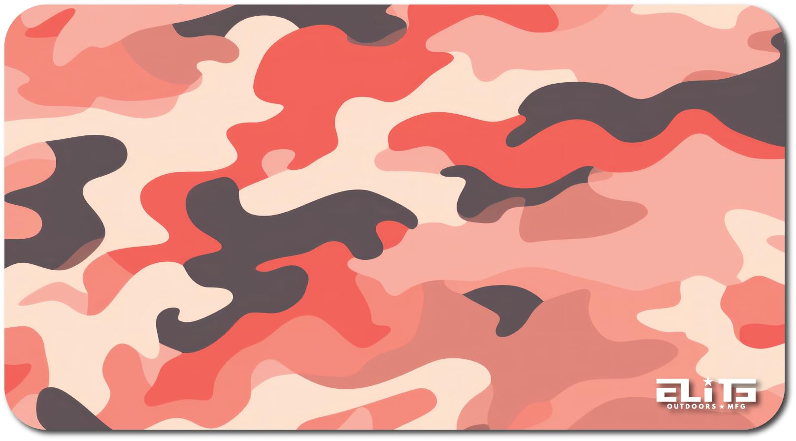 Elite Outdoors MFG | Coral Camo Gun Cleaning Mat | Classic Camouflage Design | Coral, Pink & Tan Shades | Made in The USA | Size 12x22 inches