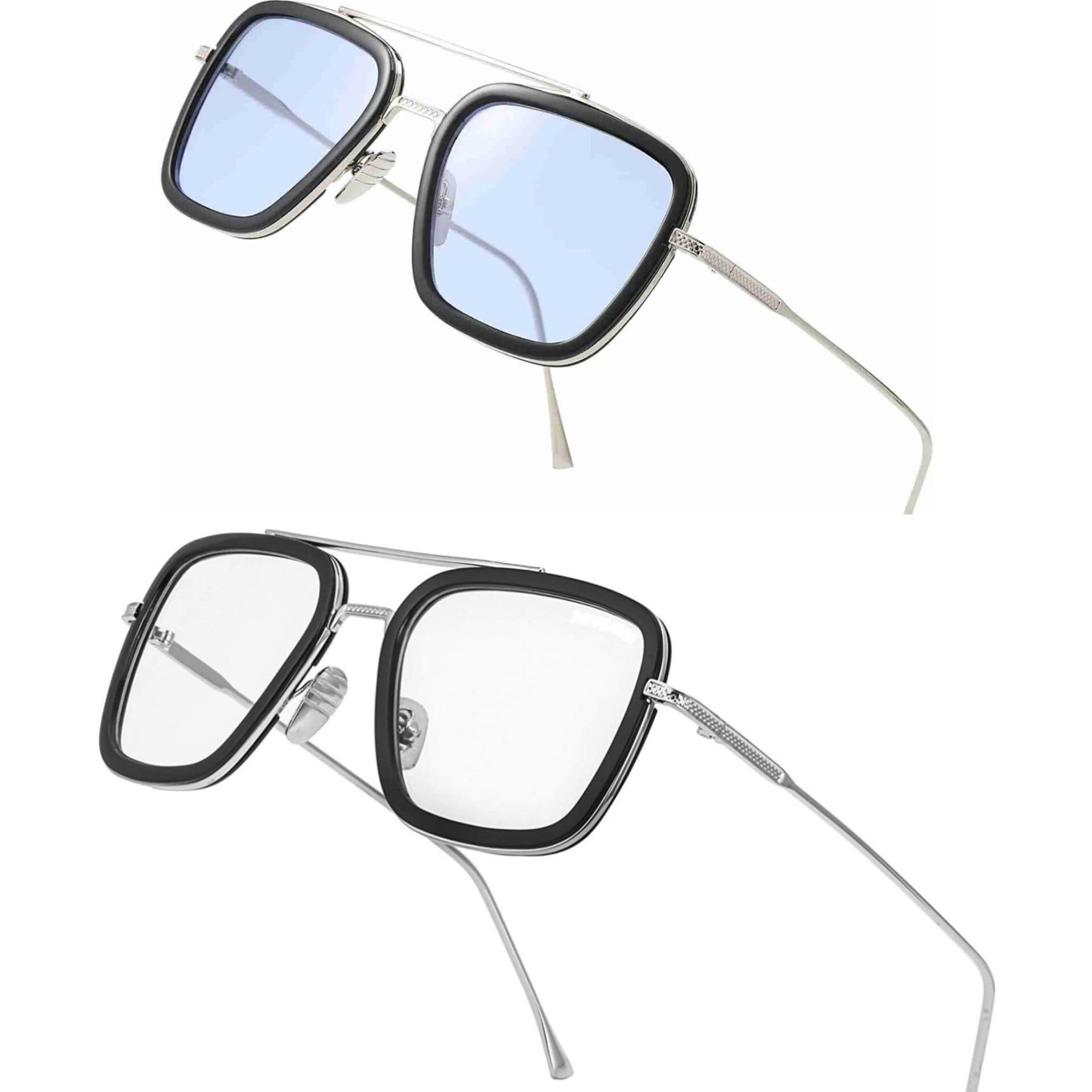 Being Better Tony Stark Iron Man and Spider-Man Vintage Square Metal Frame Sun Glasses for Men Women