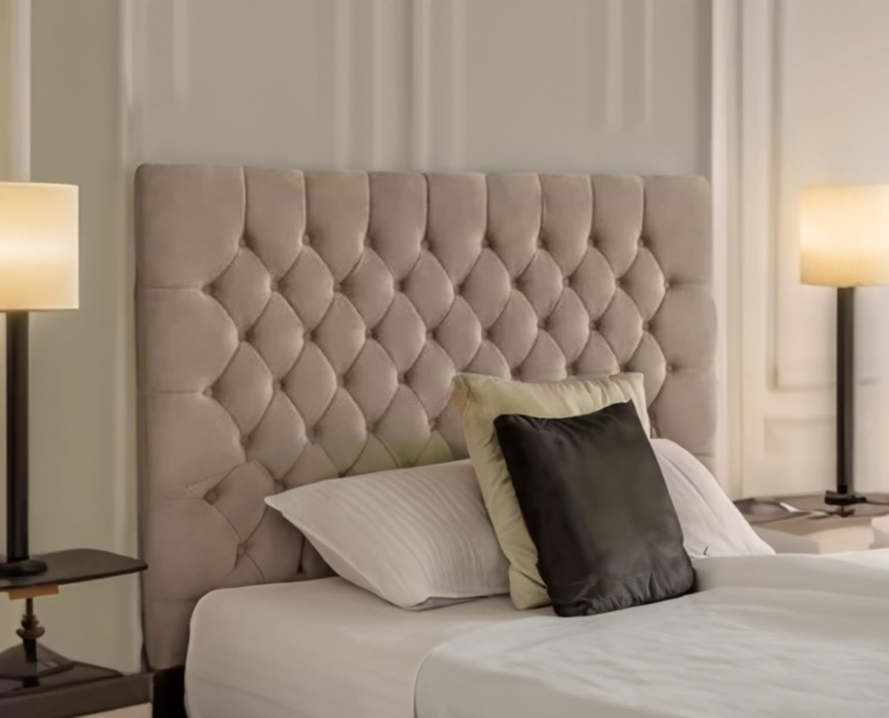 luxisleepltd New Tufeted Alton 20''26',30'',36'' inches Tall Headboard in Plush Velvet 3FT, 4FT6, 5FT,bed frame (Duckegg, 5ft-66cmTall)