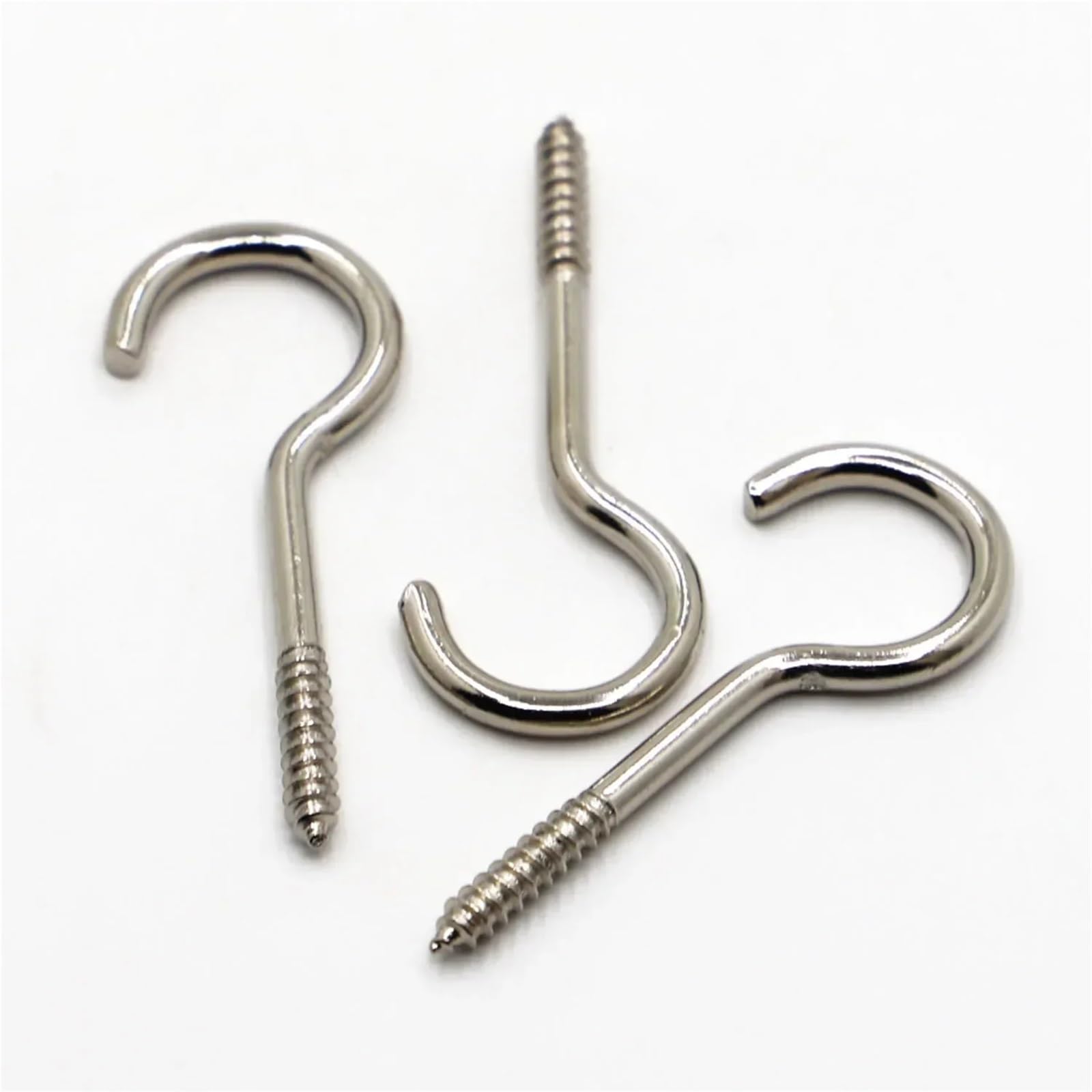 Crochets à visser, Lot de 100 vis à œil en acier nickelé, plusieurs tailles, for intérieur et extérieur(12#)