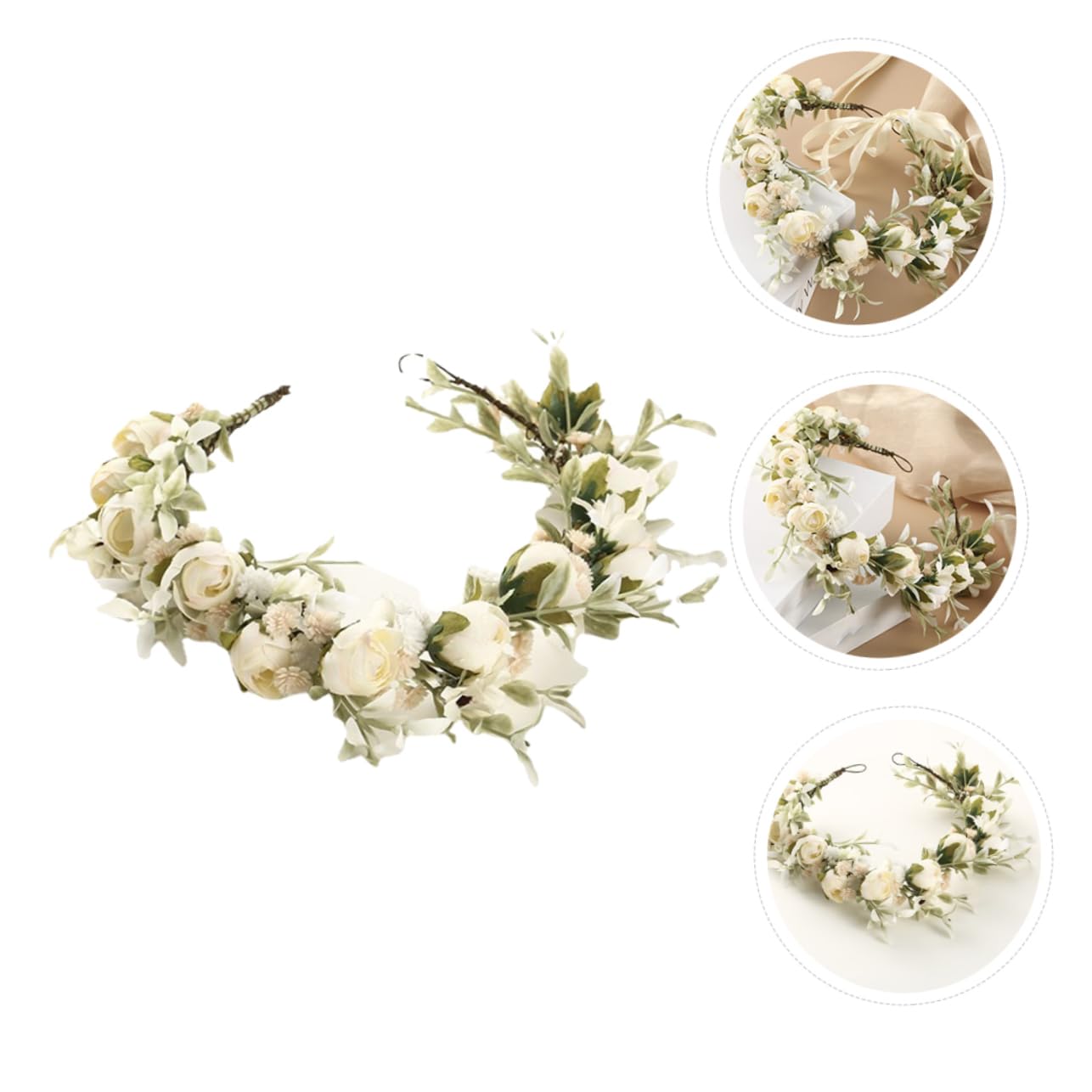 VALICLUD 3stücke Blumenkranz Haarreif Für Hochzeiten Bachelorette-partys Festivals Verstellbares Haarschmuck-accessoire Für Damen Aus Weichem Sanften Farben Einzigartig Und Elegant