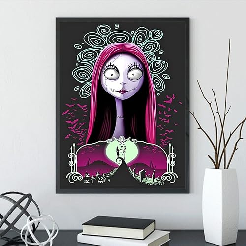 Miniatura 2 de MasxcupLy Kit de pintura de calavera con diamantes 5D para adultos, taladro completo, kit de arte romántico de diamantes de Halloween, pintura con