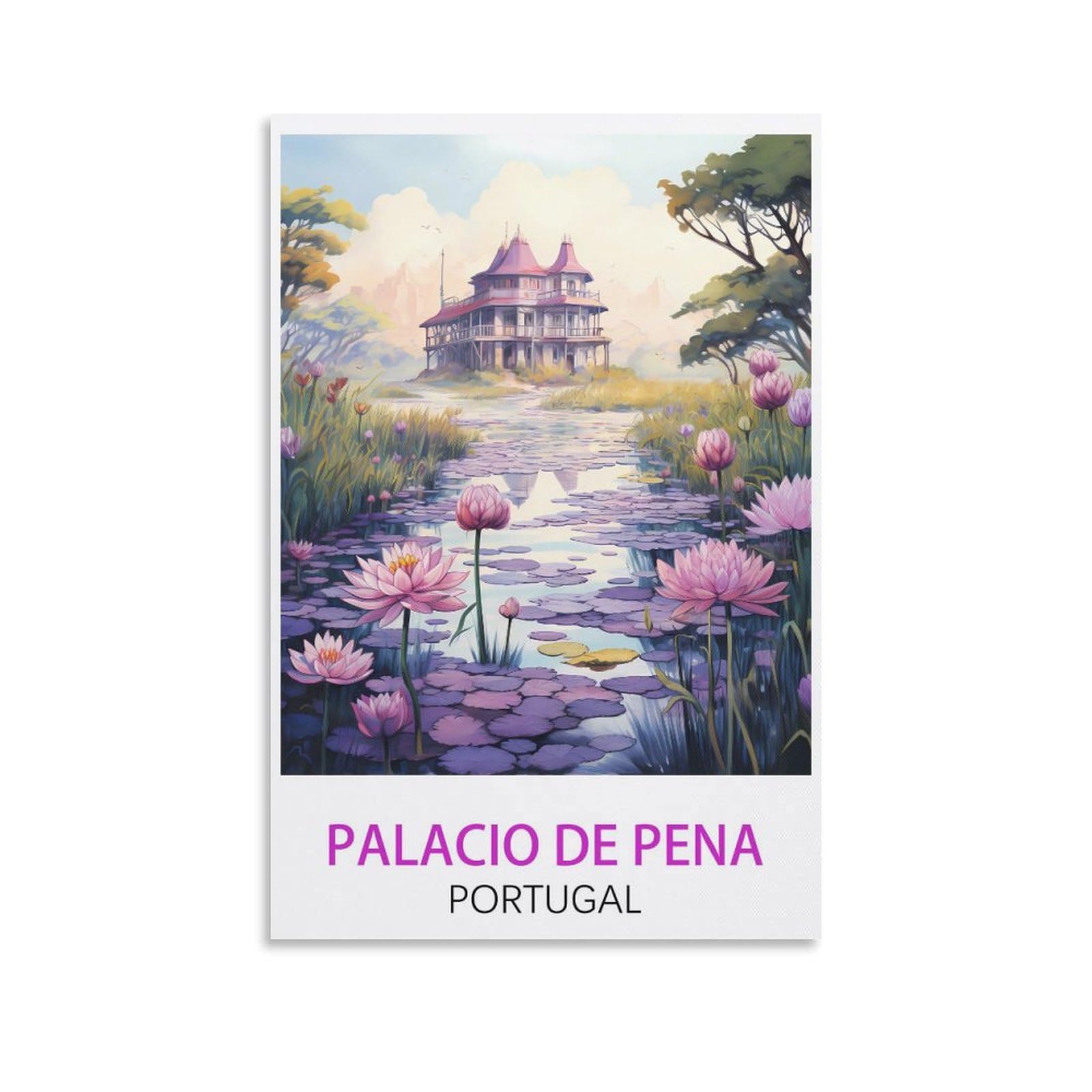 EZMLFA DIY 5D Diamond Painting Kits for Adults,Palacio De Pena Portugal DIY Diamond Art Kits Gem Painting Crafts for Home Wall Decor 40x50cm