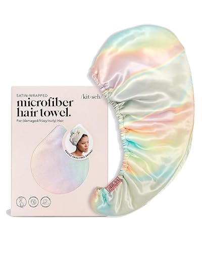 Miniatura 2 de Kitsch Toalla de pelo envuelta en satén toalla de microfibra para mujer toalla absorbente para cabello mojado toalla de pelo de secado rápido toalla