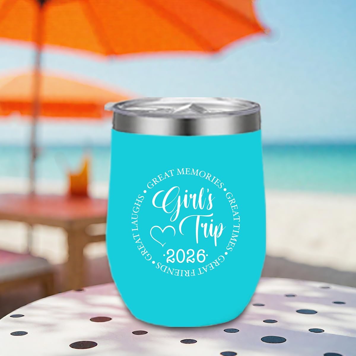 4 Pcs Girls Trip Wine Tumbler Cups for Women Girls Trip Gifts Favors Travel Gifts for Women Friend Sister Friendship Vacation Organization Bachelorette Party 12 oz Stainless Steel Coffee Thermos