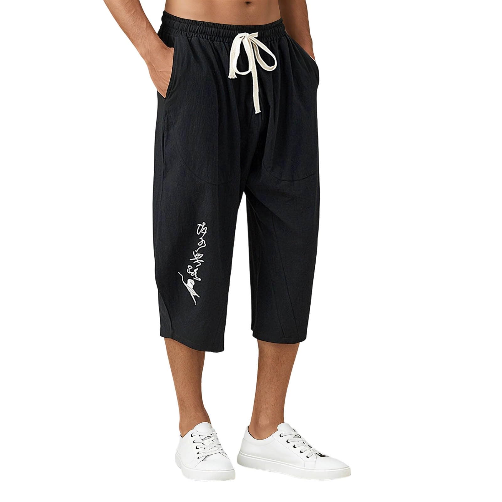 Pantalon 3/4 homme été élégant et short long baggy respirant - 8