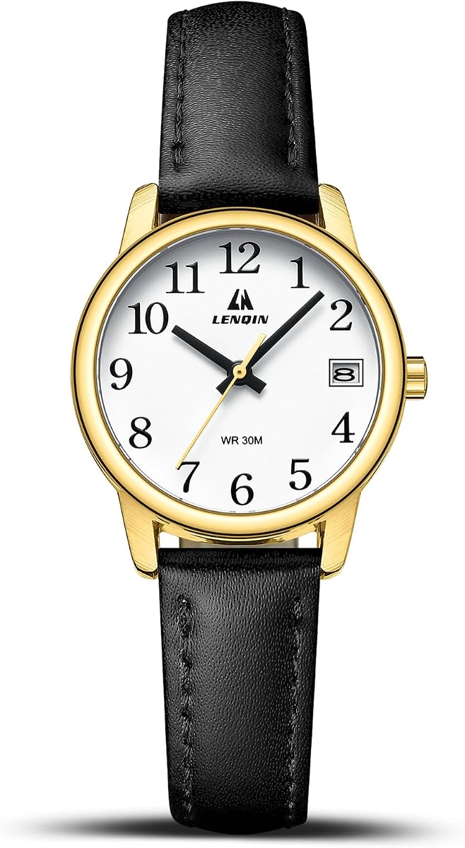 Womens Watch Analog Quartz Waterproof Ladies Watches for Women | Easy Read Women's Wrist Watches with Leather Strap Luminous Dial