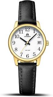 LENQIN Women's Analog Quartz Watch: 30M Waterproof, Luminous Easy Read Dial, Soft Leather Strap