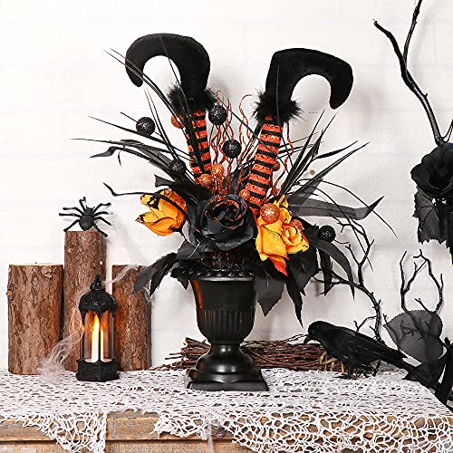 S-DEAL Halloween Decorations Table Artificial Flowers, Witch Boot and...