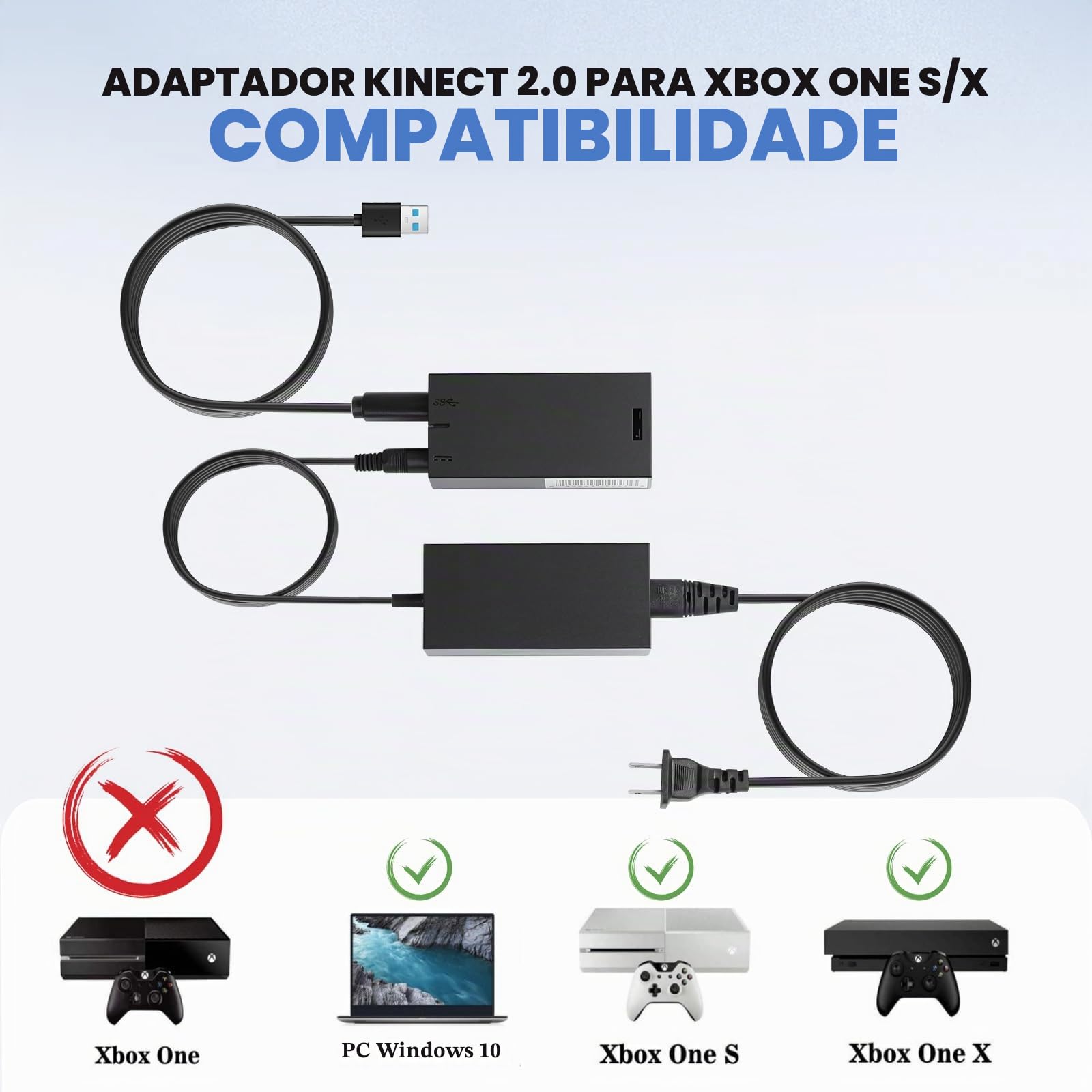 E EGOWAY Kinect Adapter for Xbox One S, Xbox One X, Windows PC