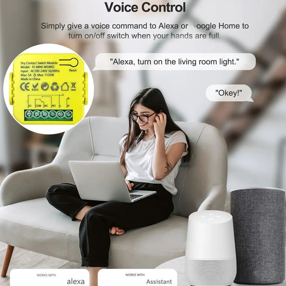 TUYA Smart Life WiFi Modulo WiFi Switch Relè di Contatto A Secco 5A DC12V 24V AC100-240 V Controllo Timer Remoto 'App Remoto