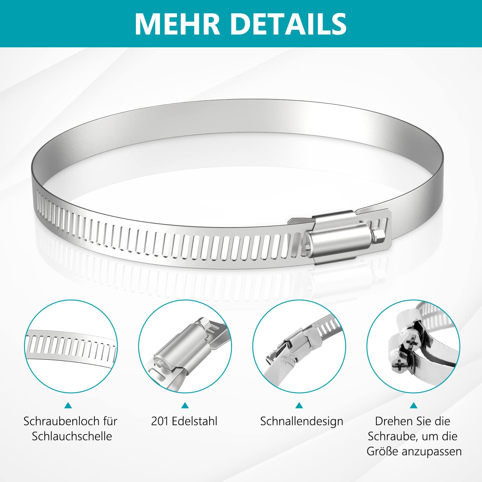 Lot De 20 Colliers De Serrage De 2,5 Cm Avec Boulons Et écrous M6 X 20 Mm, Colliers De Serrage En Acier Inoxydable 304, Collier De Serrage Isolé, Collier De Serrage, Collier