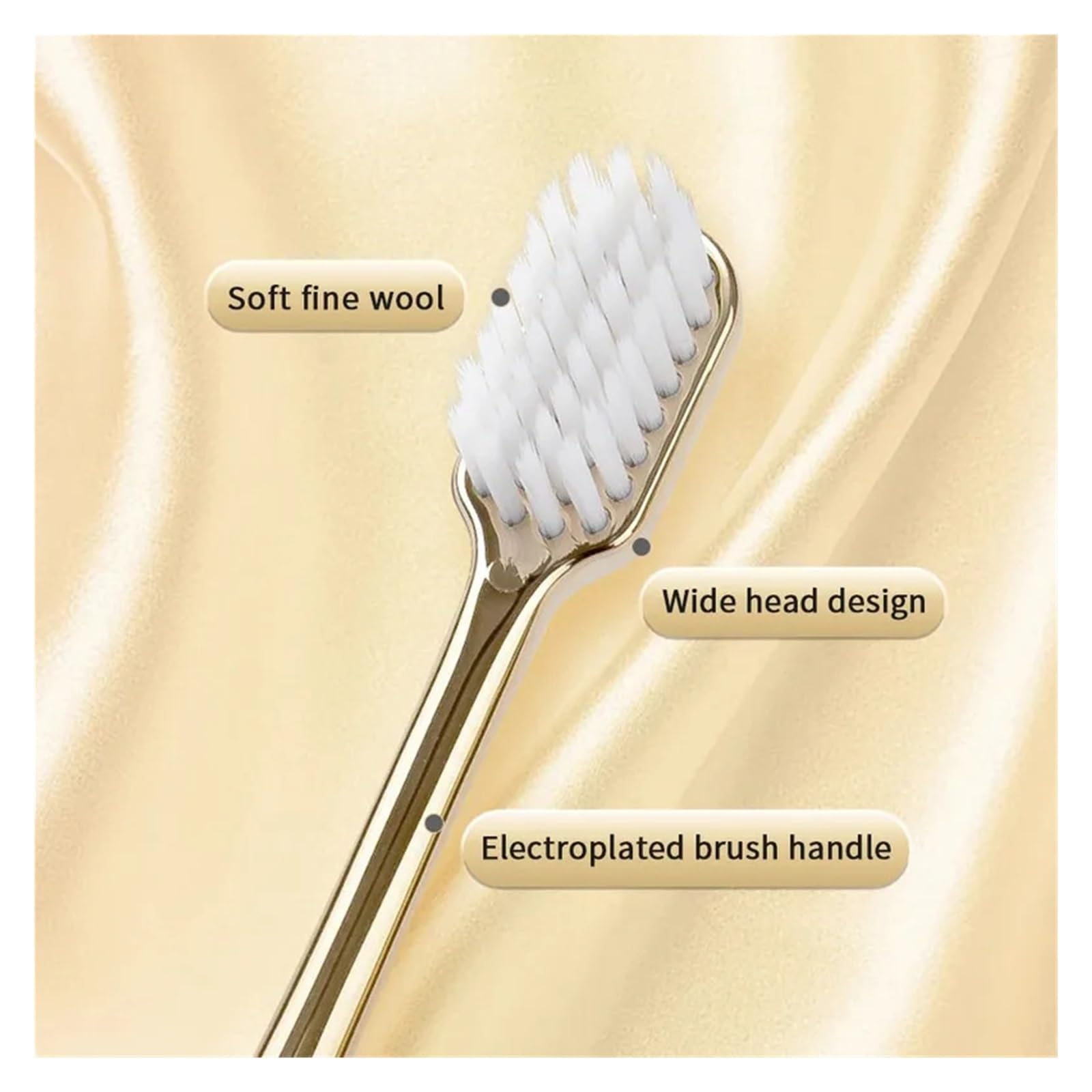 Spazzolino da denti 1/2/4/8 pezzi Oro Argento Adulto Criniera media dura Elegante brillante(8p SilverWhite-Black)