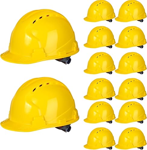 Leumoi Cascos de seguridad de suspensión de 4 puntos, cascos de seguridad a granel, cascos de construcción de ABS, cascos de trinquete ajustables