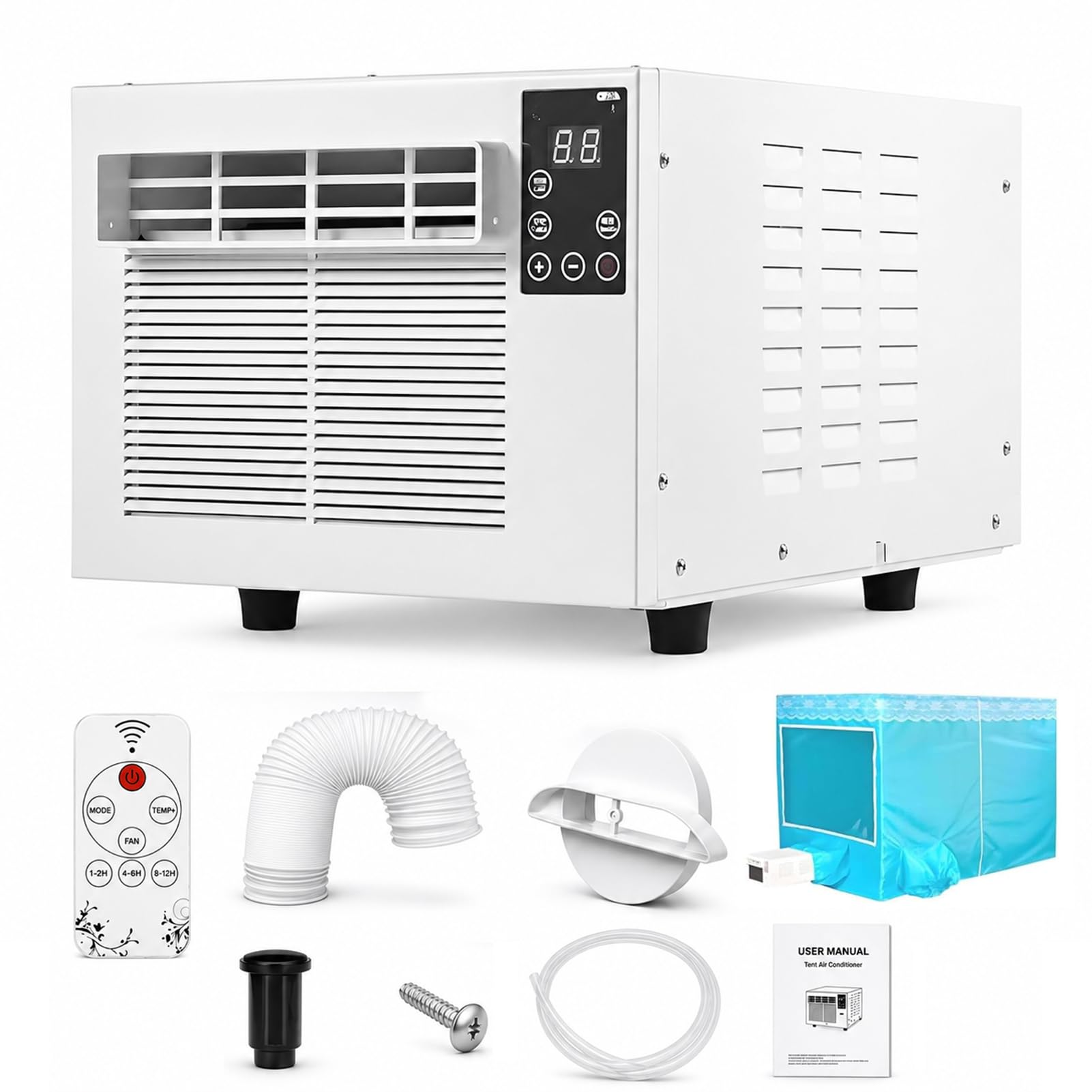 JIANGYUXINLI Portable Air Conditioner for Tent & Mosquito Net, 1881BTU Mini AC Unit, 280W Low Energy Compressor Cooler with Dehumidifier, Quiet Personal Air Conditioner for Bedroom Dormitory Camping