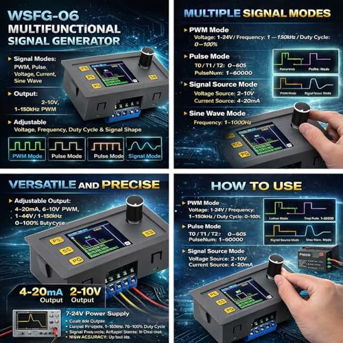 Image of Garosa Signal Generator PWM Pulse Frequency Generator Adjustable Module Sine Wave 4-20mA 2-10V Function Generator without RS485