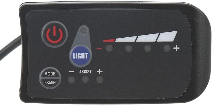 Electric Bike Power Display Meter, Universal 5 Pin LED Panel for Cycling with Waterproof Plug