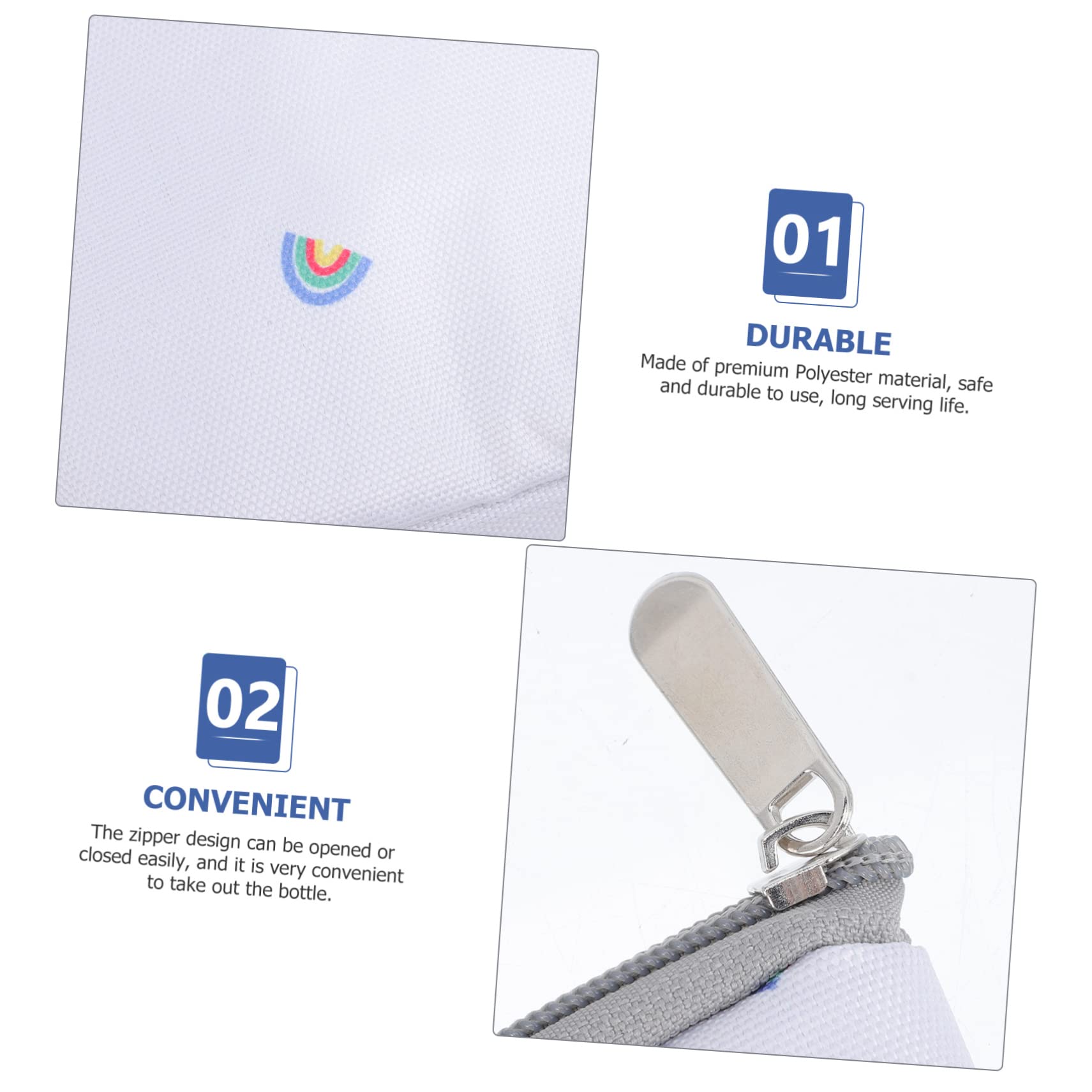 VICASKY 2pièces -biberon Portable Usb Pour à De Température Conserve Lait Maternel Chaud Et Pratique Pour Sorties Gris Arc-ciel