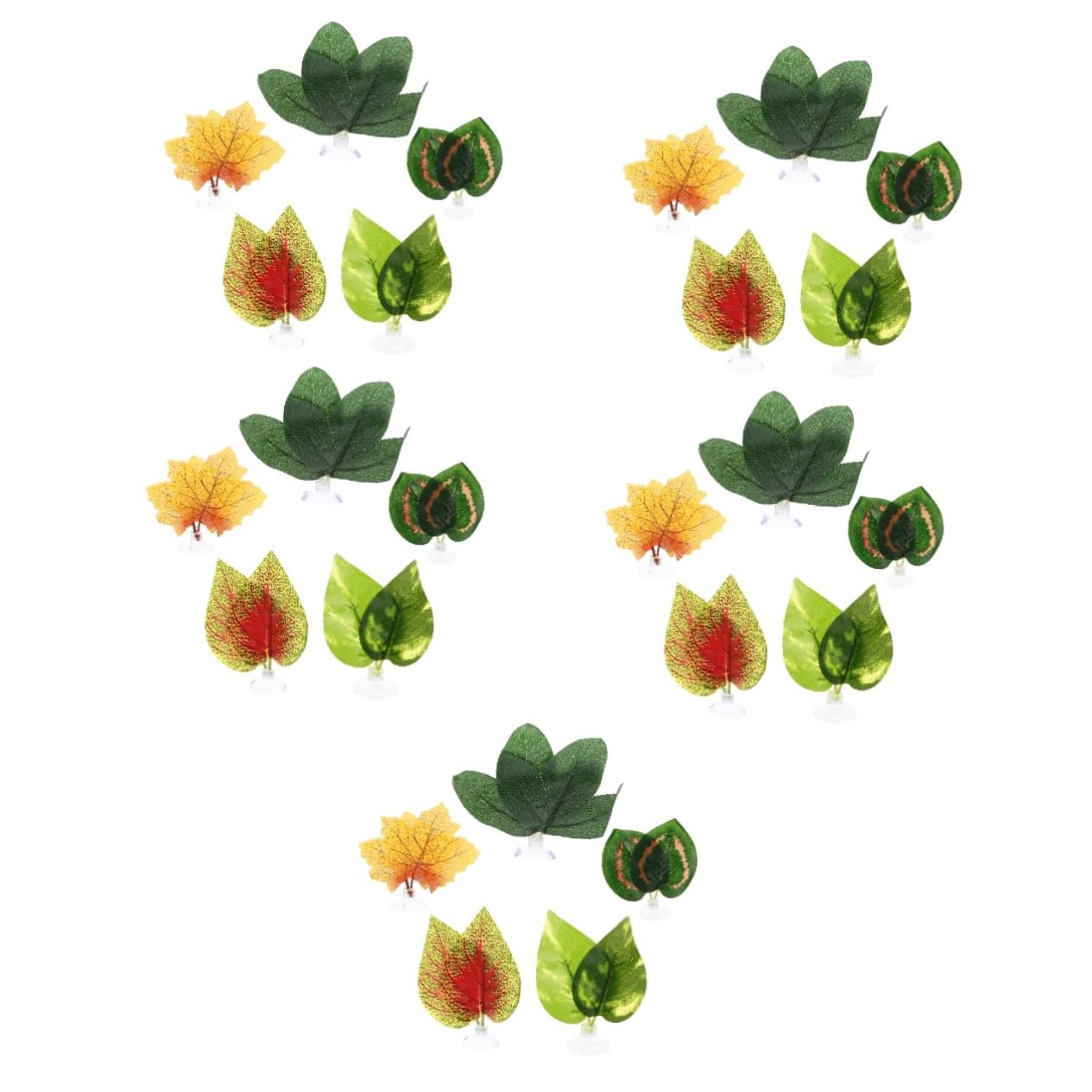 BESPORTBLE 25piezas Plantas Simuladas Decorativas para Terrario De Reptiles Artificiales para Acuarios Decoración De Hábitats De Reptiles y Peces Ventosas para Fijación