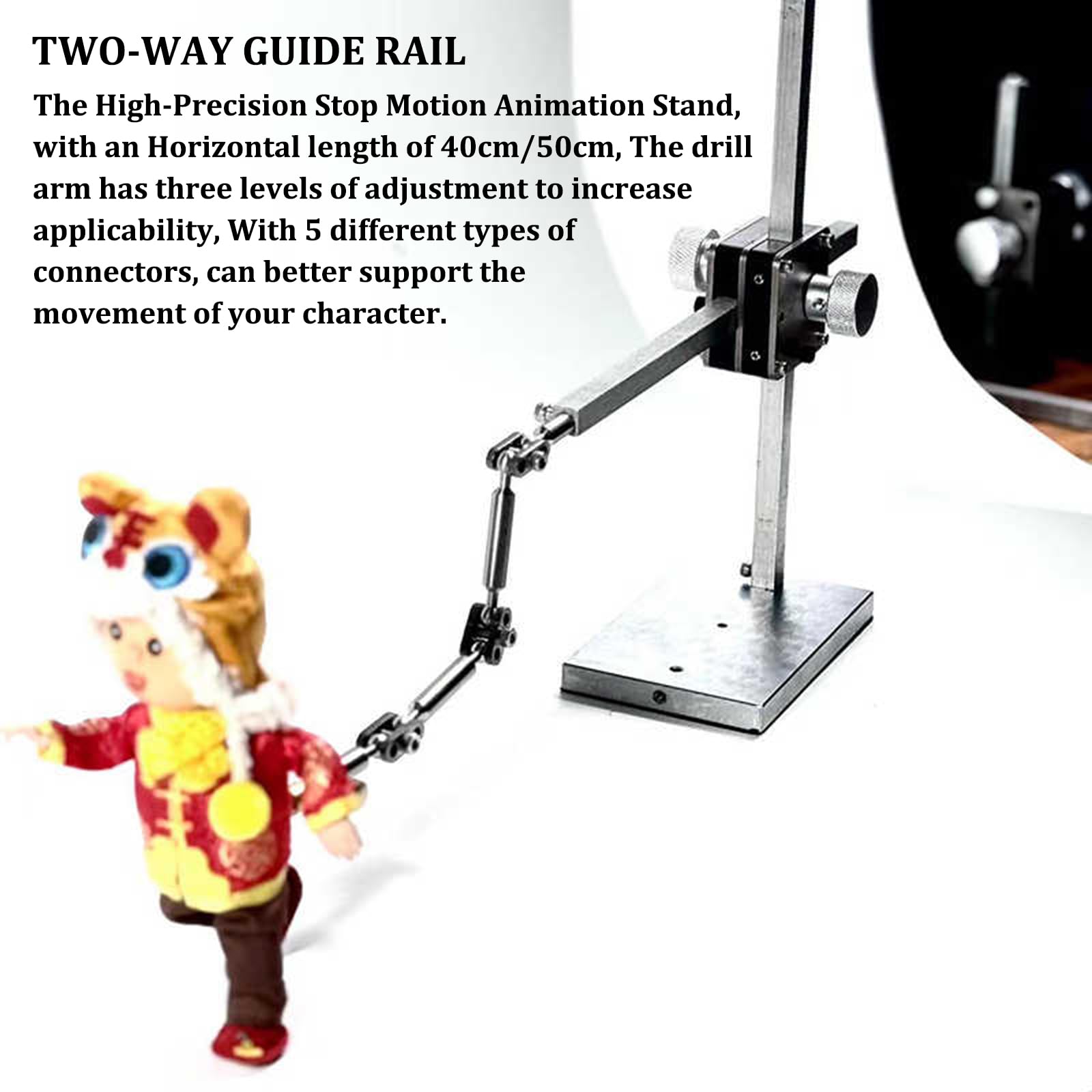 Stop Motion Armature Kits, vertikales und horizontales Animationswickler-System mit 5 Anschlüssen für Figuren und Ton, 50 cm