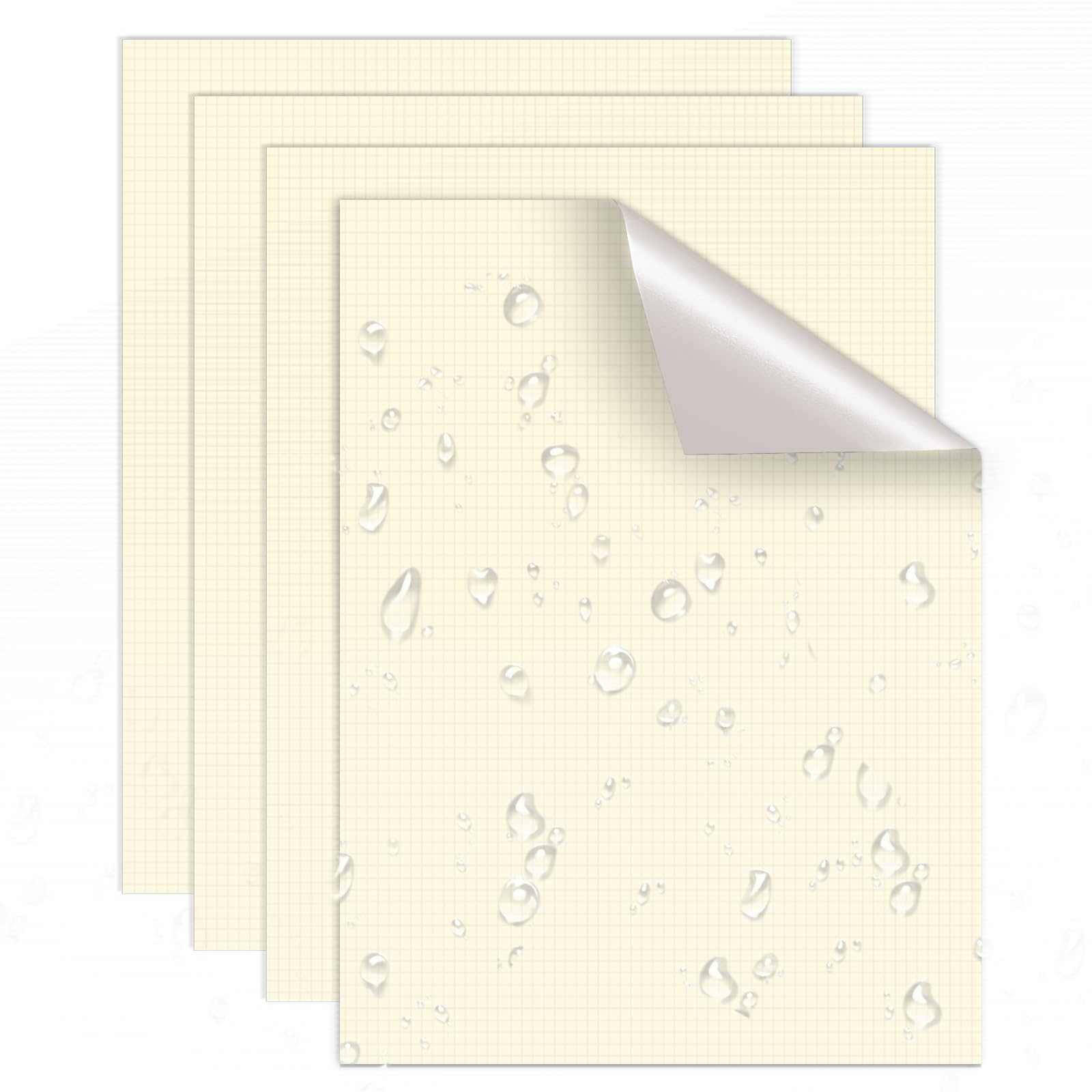 Skystuff 4PCS Self-Adhesive Nylon Repair Patches for Tent, Down Jacket, Clothing & Puffer Coat - Heavy Duty Waterproof Fabric Tape Repair Kit for Outdoor Gear, Sleeping Bag, Backpack, White