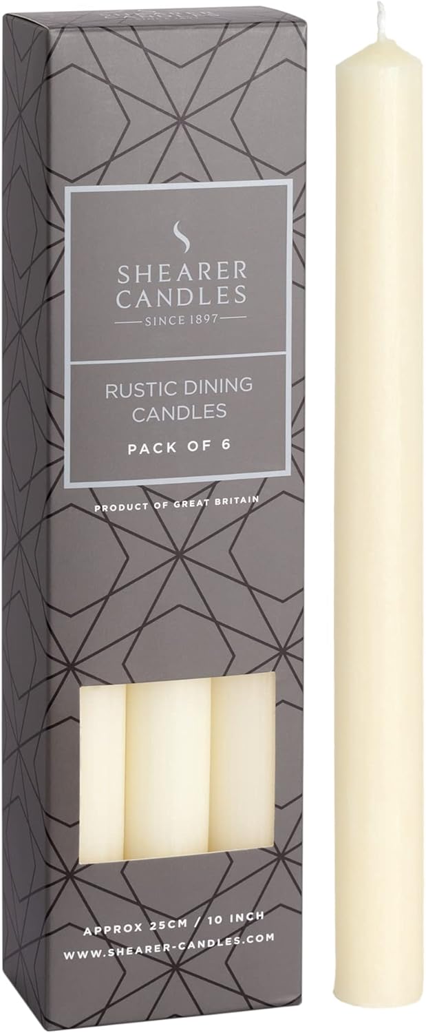 Shearer Candles Rustic Dining Candle 10 inch Ivory Amazon.co.uk