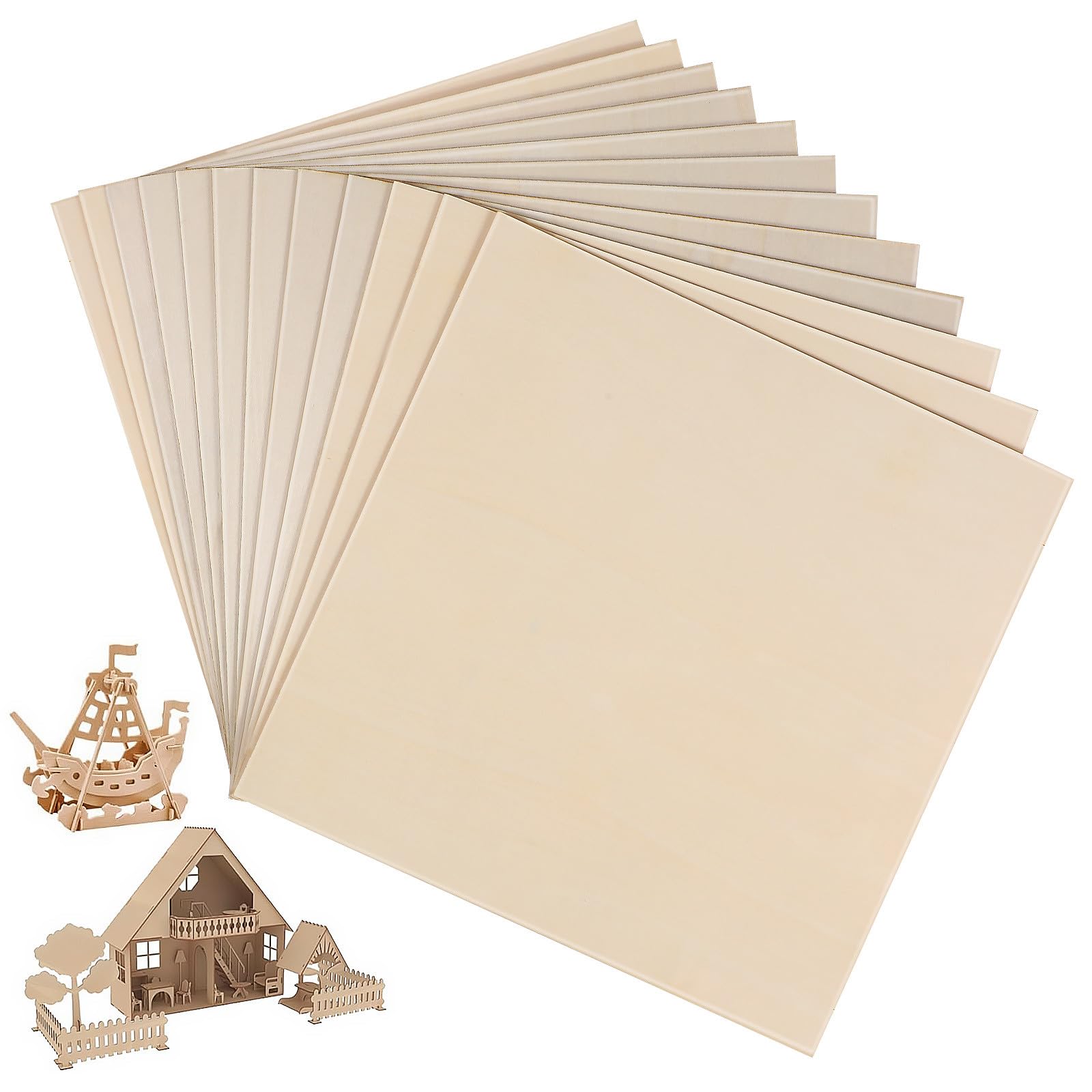 POPETPOP 12 Pezzi Quadrati di Legno Massello di Pioppo 30X30 CM Spessore 25 MM per Pittura e Incisione Fai da Te Pannelli Grezzi per Decorazioni Rustiche e Modellismo Artigianale