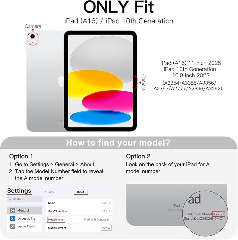 JETech iPad 11. 10. generáció tok ceruzatartóval, ütésálló védelem, állvánnyal - black