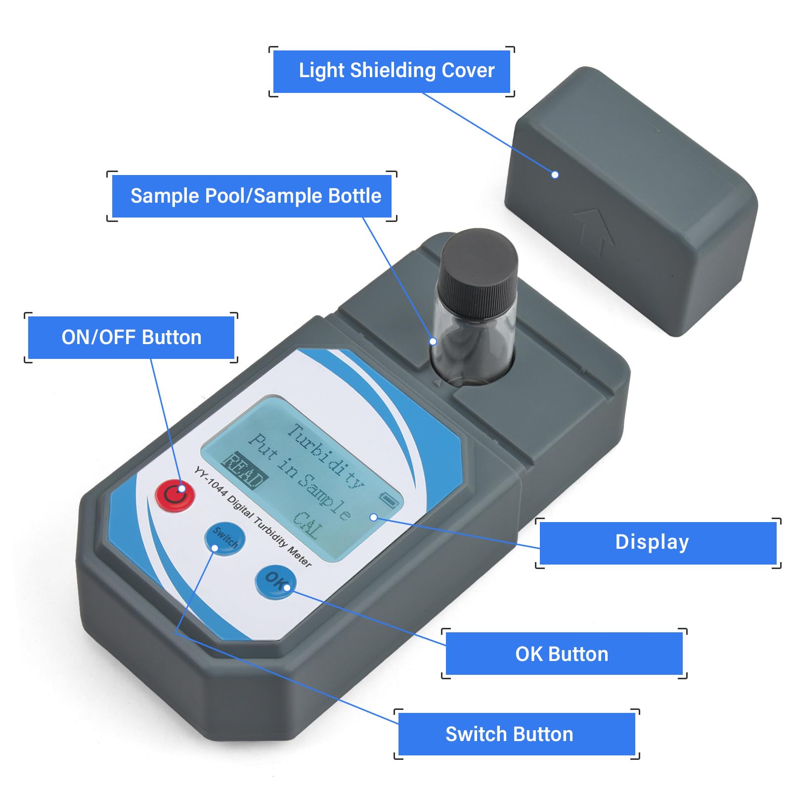 Medidor NTU portátil con controles de botones