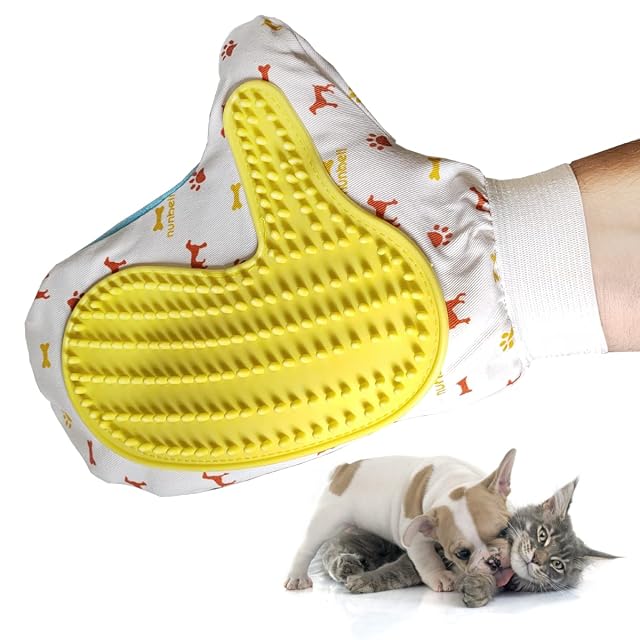 Guante de cepillo para perros y gatos para eliminación de pelo y masaje