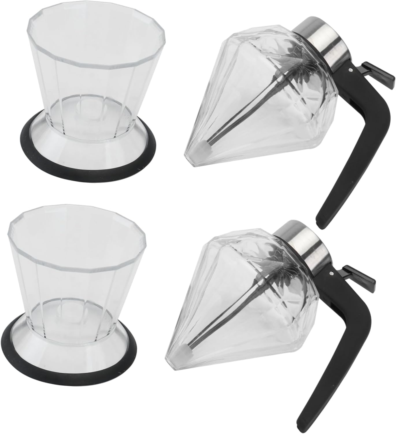 2pcs Glass Seasoning Bottles Press Type Condiment Containers for Oil Soy Sauce Vinegar Easy Restaurant Use Convenient Handle Structure