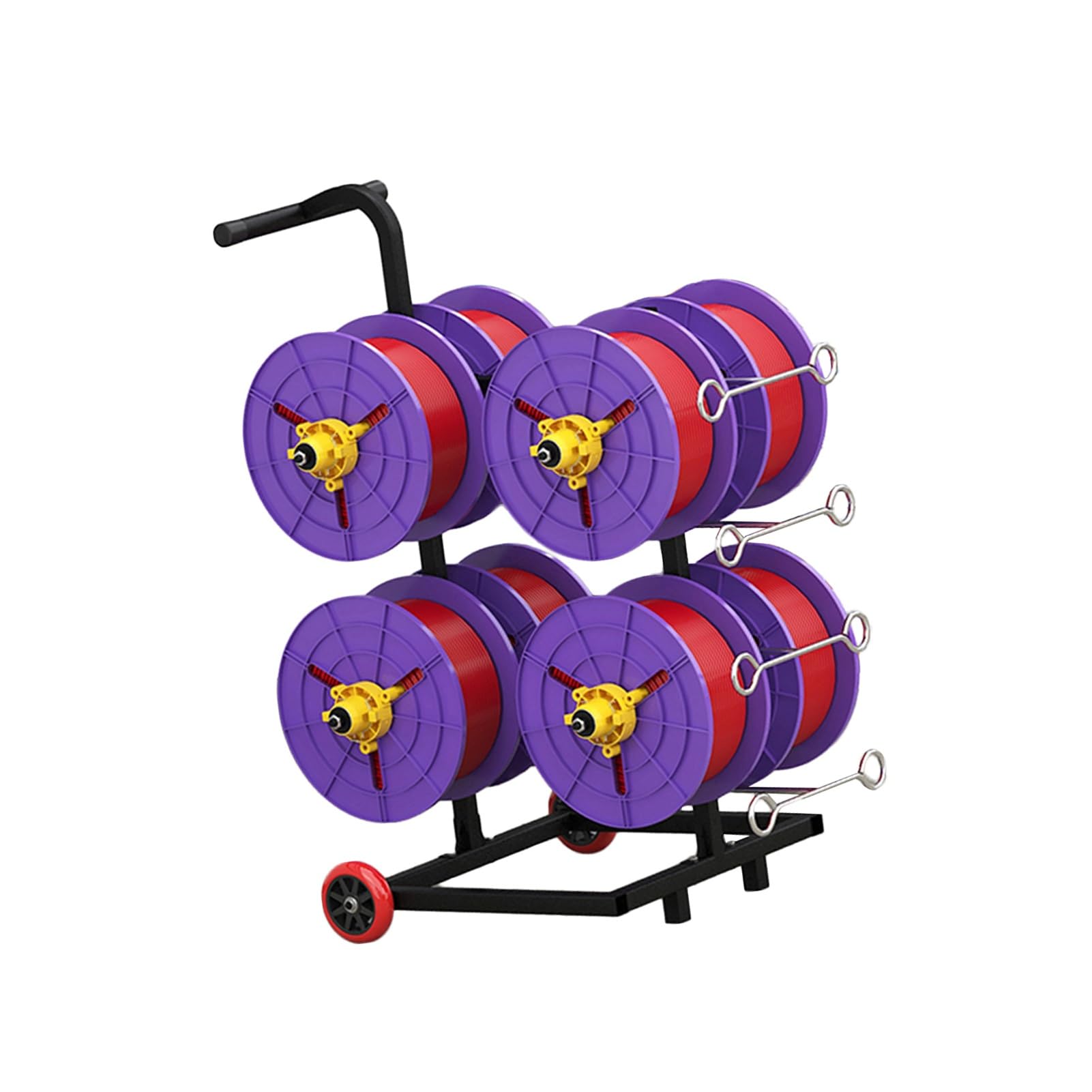 Distributore di cavi multi-bobina con ruote, supporto portatile per officina, cantiere, 4 bobine