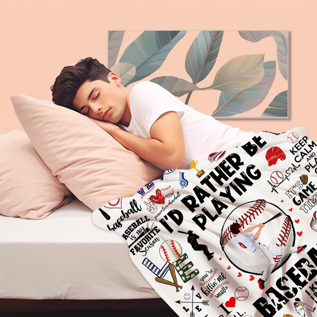 Baseball Blanket Gifts for Boys Men Baseball Theme Gifts Stuff Bedding Soft Cozy Flannel Throw Blankets for Girls Women Baseballs Lovers Fan Team Kids Adults 50"X40" - Image 5