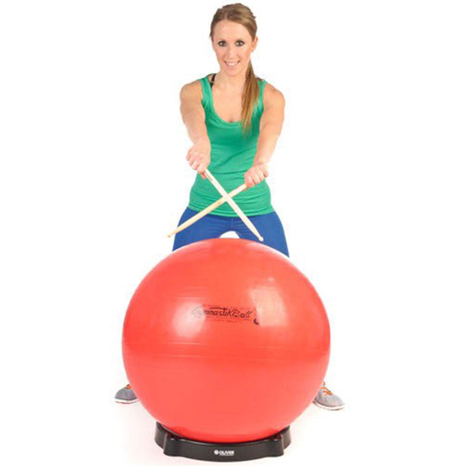 Drums Kombi: Pezzi® Gymnastikball Standard 75 cm, Ballschale + Drumsticks