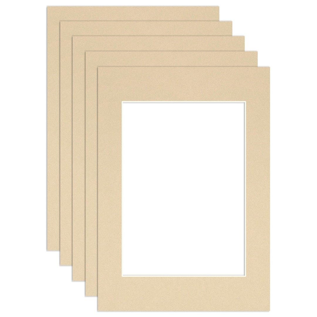 Procut Global A3 Ivory Picture Mounts to Fit A4 Aperture - Precision Cut Cardboard Photo Mount - Ideal for Frames, Prints, Artwork & Certificates - Sizes & Colours Available - 5 Pack