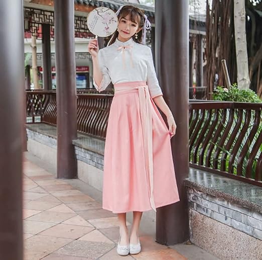 Amazon Co Jp Cosmch 中国伝統風 漢服 学生向け 可愛い Aライン トップス スカート 女 L ファッション Amazon Co Jp Cosmch 中国伝統風 漢服 学生向け 可愛い Aライン トップス スカート 女 L ファッション
