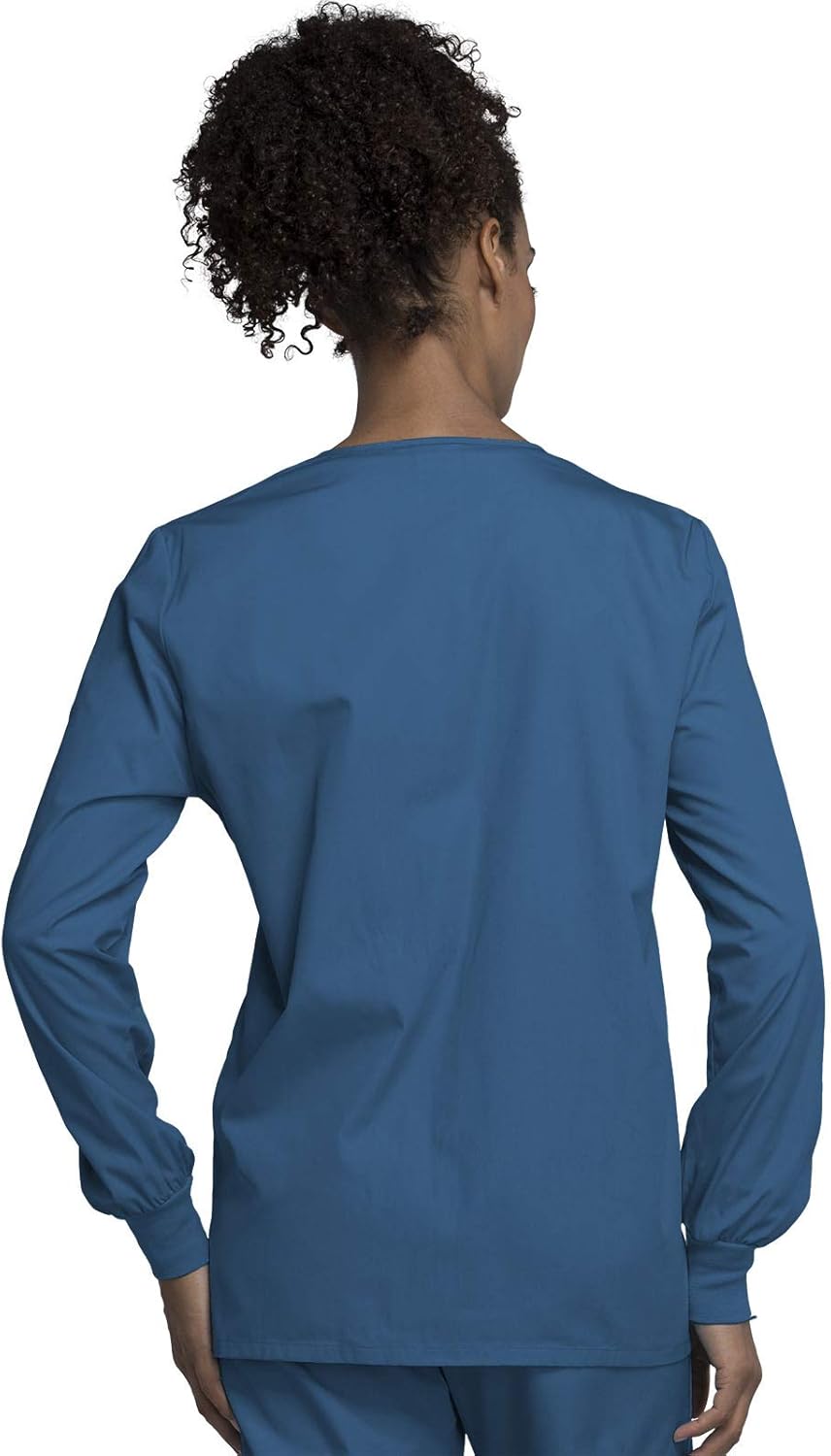 Cherokee scrubs jacket for women, Snap Front Warm-Up Jacket with 3 Pockets and Easy Care – 4350