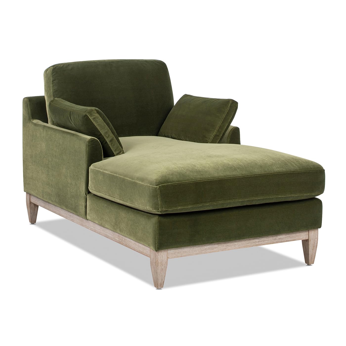 Jennifer Taylor Home Pasadena Modern Farmhouse Chaise Lounge Chair, Olive Green