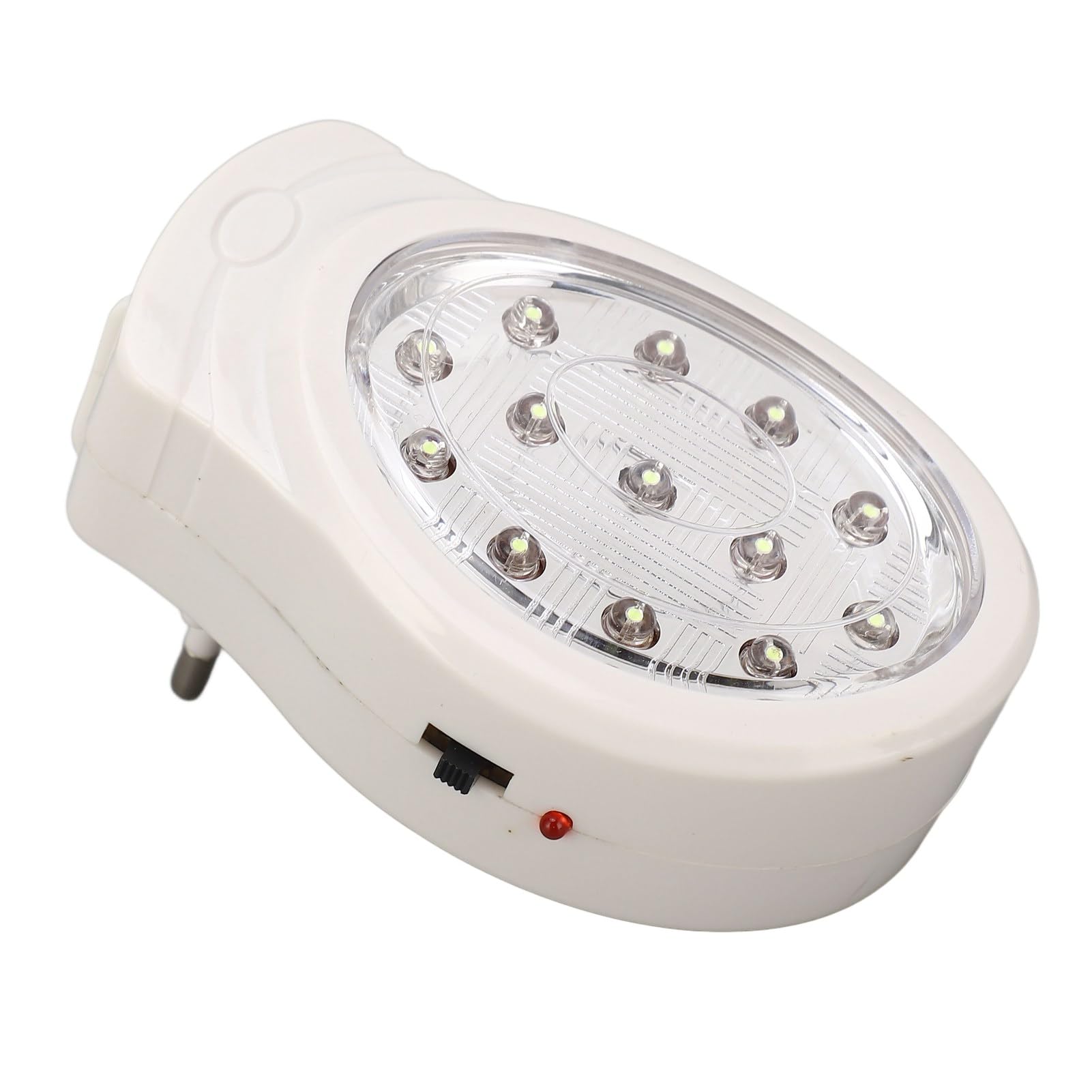 AC110‑240V Awaryjna LED ABS 2W Zimna Biel 2 Biegi Lampka Awarii Zasilania Możliwość ładowania Podłącz lampkę Awarii Zasilania (Wtyczka UE)