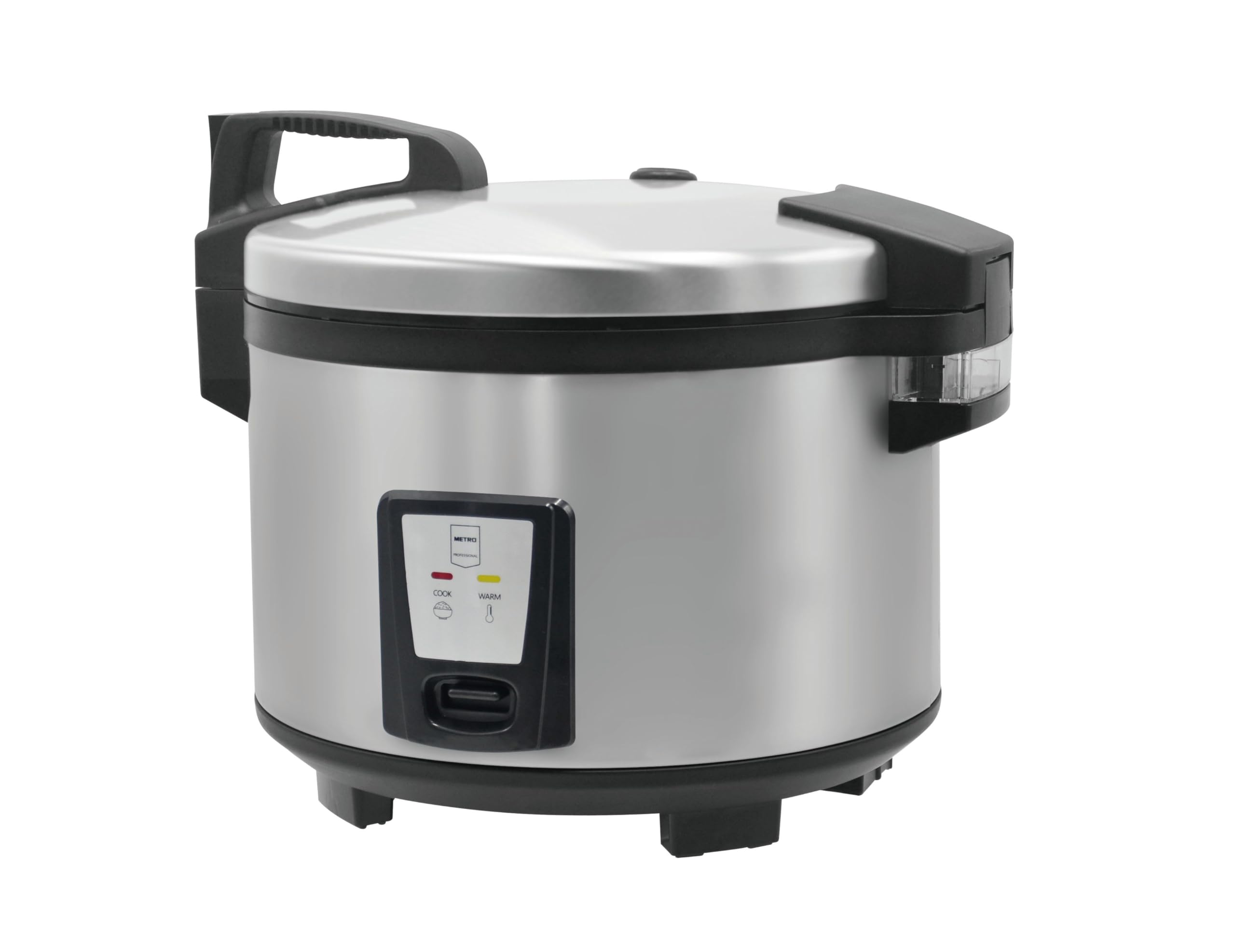 METRO Professional Cuociriso GRC1008, acciaio inox/plastica, 1250 W, 8 L, con manici resistenti al calore, argento