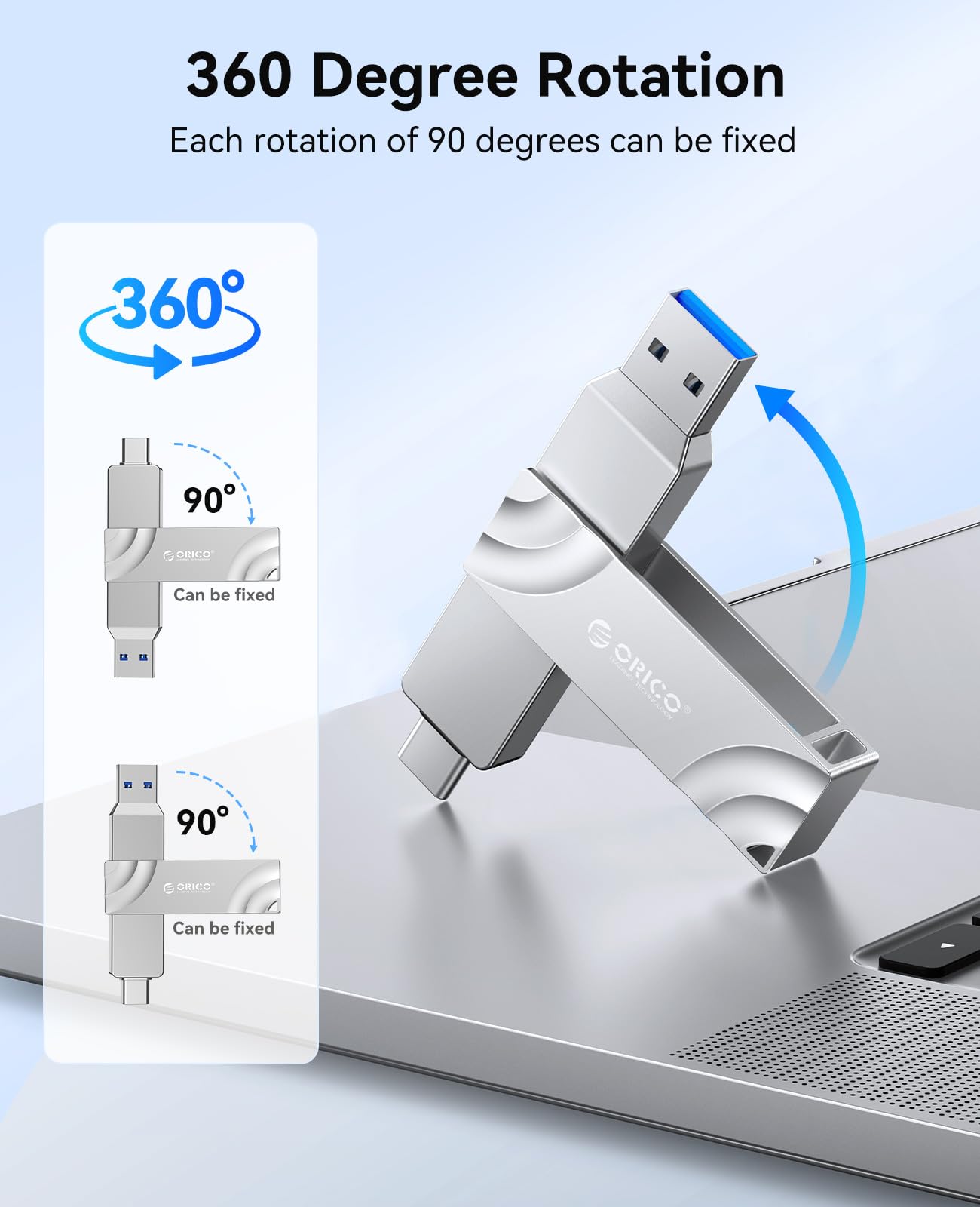 ORICO 1TB SSD Externe, Hard Disk Esterno SSD fino a 1050MB/s, USB C Unità a Stato Solido Esterne per iPhone 16/Android Telefon/PS4/Tablet/Mac/Windows OG201