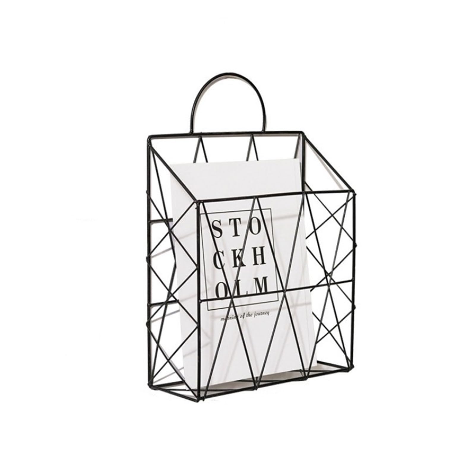 Porta giornali e riviste Libri in Metallo, Ferro, da Appendere a Parete, Organizer for riporre i, Decorazione Domestica Fai Te(Black)