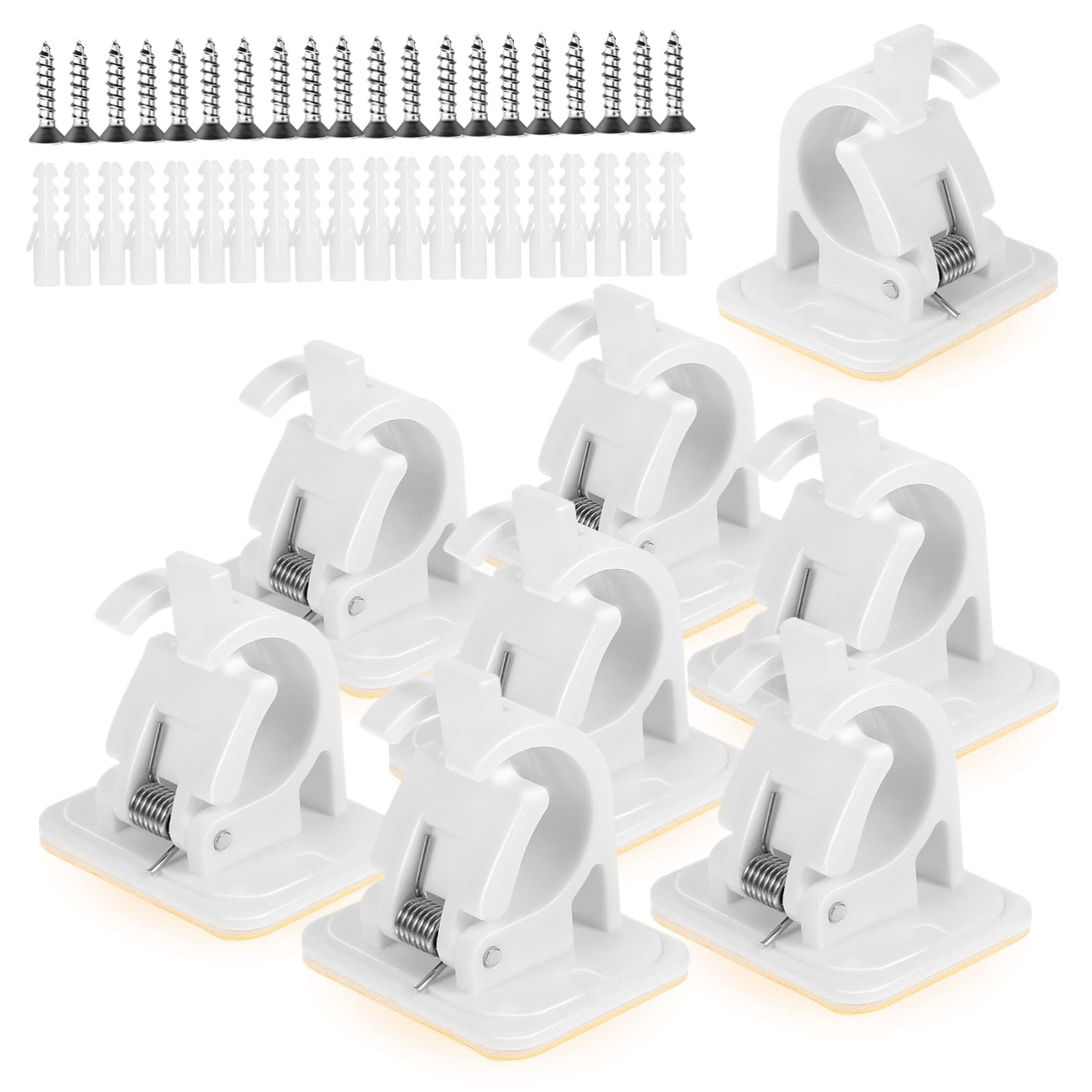 Mobestech 2 Set Pz Supporti per Bastoni Tende Autoadesivi Supporti per Tende da Regolabili Facile Installazione Chiodi Adatti per Cucina 10 Pezzi * 2