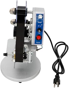 Coding Machine Date Label Hot Stamp Printer, 110V Electric Hot Stamp Printer Ribbon Coding Machine Date Printing Machine for KT/PT/PE/OPP/Aluminum Foil/Plastic Film Bag