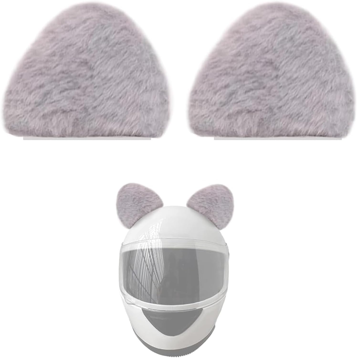 2 PCS Cat Ears Helmet Decor, Adorable Helmet Horns for Ski, Snowboard & Motorcycle Helmets, Soft & Helmet Accessories Universal Fit