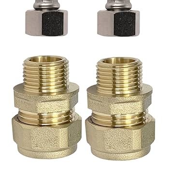 15 Copression By 3/8" BSP Ale Iron Thread European Flexible Tap Adapters (Pair