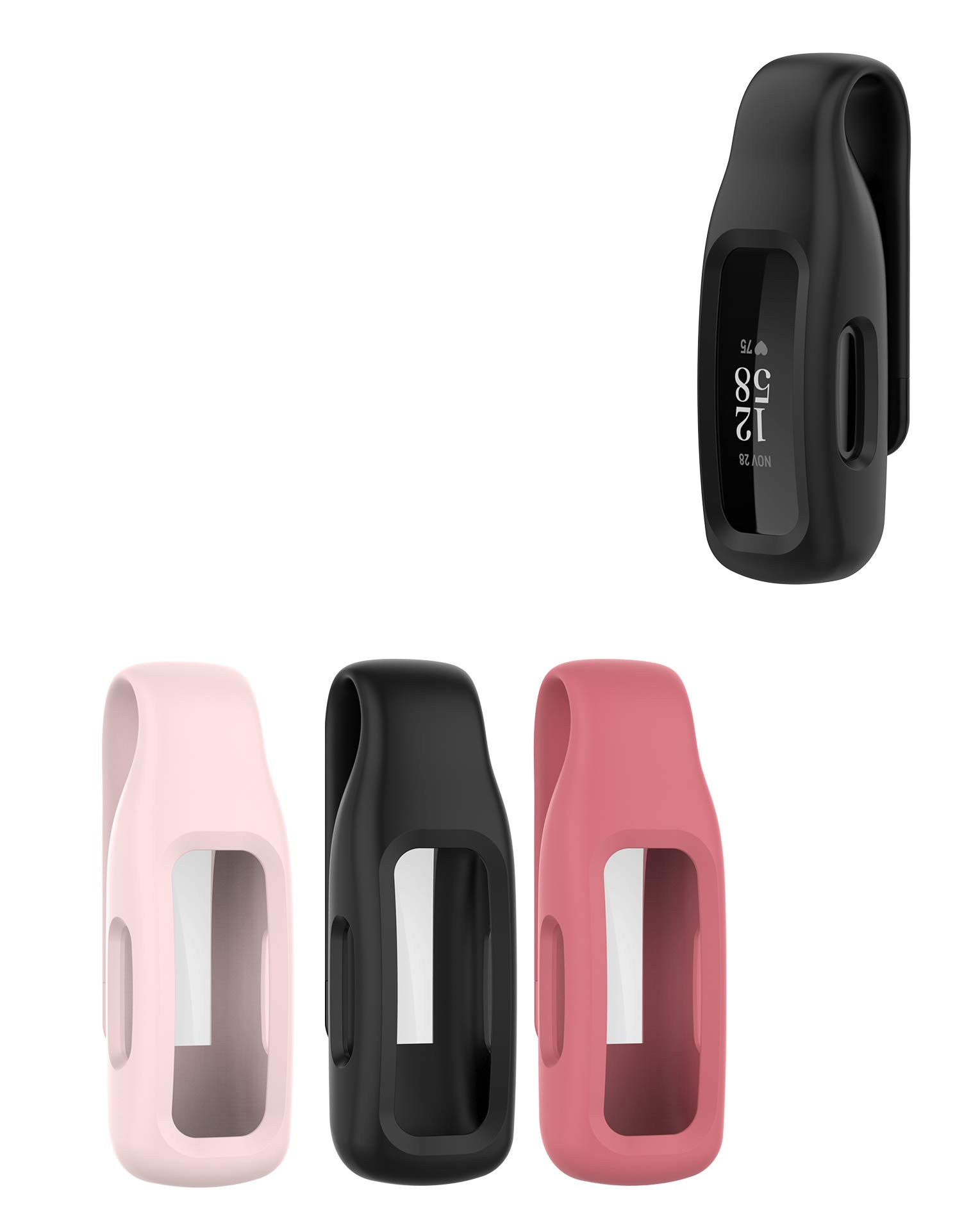 Compatible Lightweight Clip Holder Case Replacement for Fitbit Inspire 2/Inspire 3/Ace 3 Fitness Tracker (3 Packs: Black+Coral+Pink)-image-27