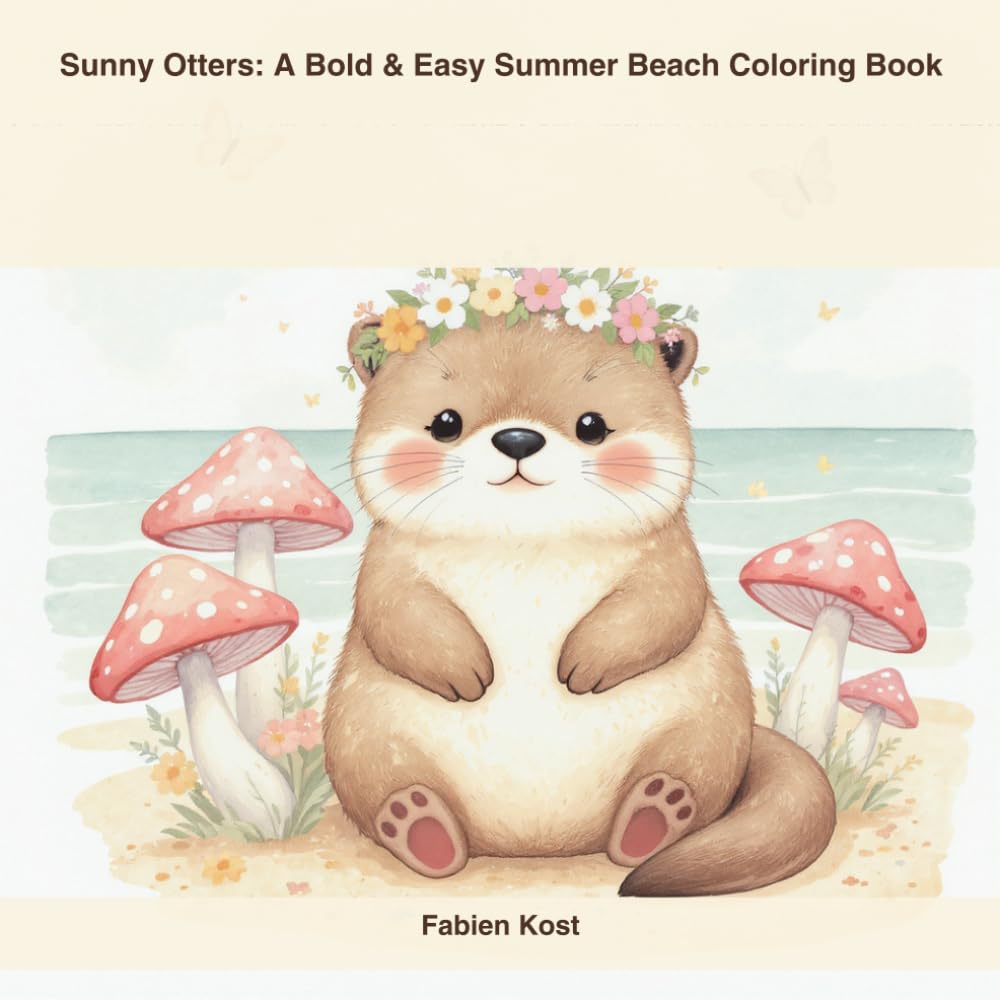 Sunny Otters: A Bold & Easy Summer Beach Coloring Book: Adorable Otter Adventures at the Beach Simple & Fun Designs for All Ages