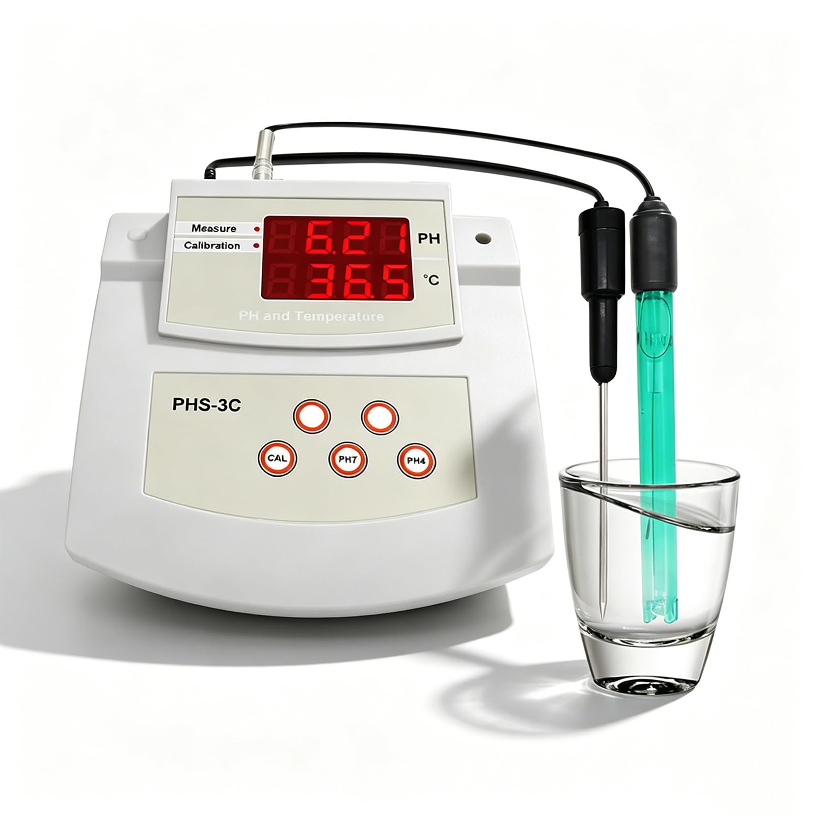 THYXGS Desktop Lab PH Meter, Desktop Auto Calibrating Acidity Meter, ±0.01 PH Accuracy & PH/Temp 2 Electrodes, 0℃-50℃ ATC, with Stand, for Environment, Ecology